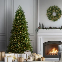 National Tree Company 6.5 ft. Pre-Lit Jersey Fraser Fir Slim Tree with Clear Lights