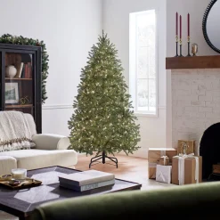National Tree Company 6.5 ft. Pre-Lit Jersey Fraser Fir Medium Tree with Clear Lights