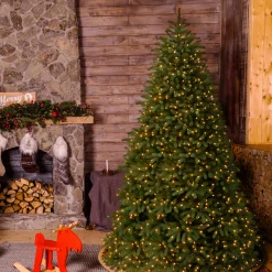 National Tree Company 10 ft. Pre-Lit Jersey Fraser Fir Medium Tree with Dual Color LED Lights
