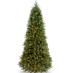 National Tree Company 9 ft. Pre-Lit Jersey Fraser Fir Slim Tree with Clear Lights