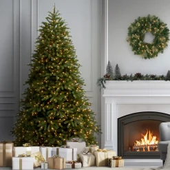 National Tree Company 7.5 ft. Pre-Lit Jersey Fraser Fir Medium Tree with Clear Lights