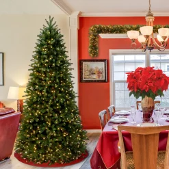 National Tree Company 7.5 ft. Pre-Lit Jersey Fraser Fir Slim Tree with Clear Lights