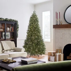 National Tree Company 7.5 ft. Pre-Lit Jersey Fraser Fir Slim Tree with Clear Lights