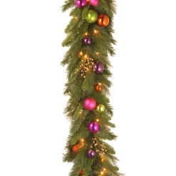 National Tree Company 6 ft. Pre-Lit Kaleidoscope Garland with Warm White LED Lights