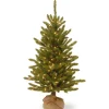National Tree Company 4 ft. Pre-Lit Kensington Fir Tree in a Burlap Sack with Clear Lights