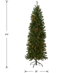 National Tree Company 6.5 ft. Pre-Lit Kingswood Fir Pencil Tree with Multicolor Lights