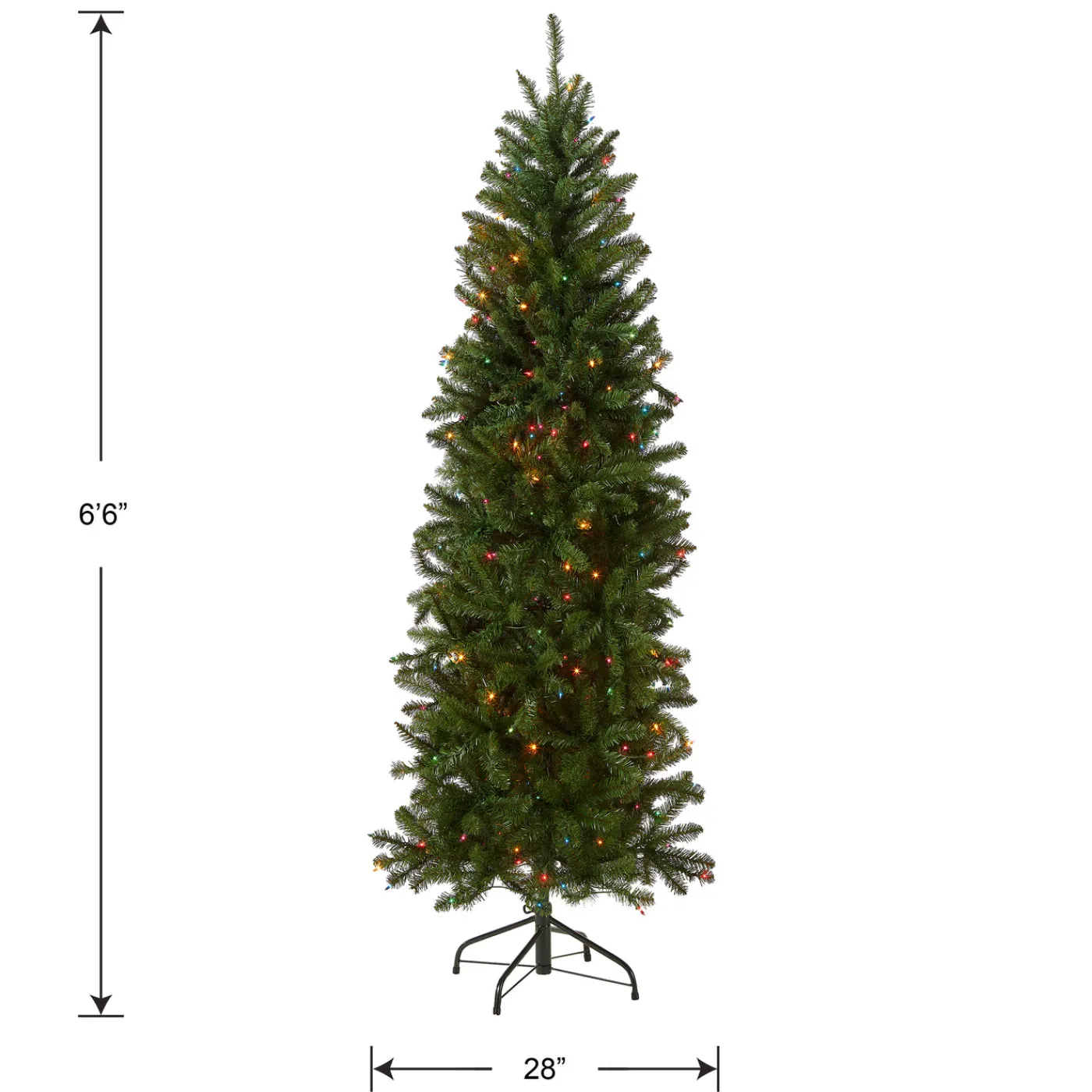 National Tree Company 6.5 ft. Pre-Lit Kingswood Fir Pencil Tree with Multicolor Lights