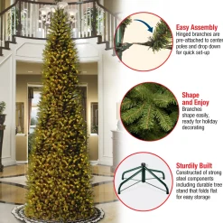 National Tree Company 14 ft. Pre-Lit Kingswood Fir Pencil Tree with Clear Lights