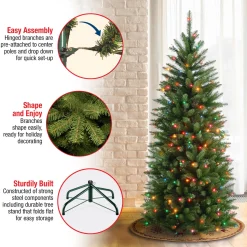 National Tree Company 4.5 ft. Pre-Lit Kingswood Fir Pencil Tree with Multicolor Lights