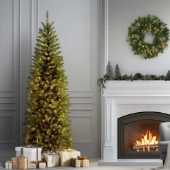 National Tree Company 7.5 ft. Pre-Lit Kingswood Fir Pencil Tree with Clear Lights