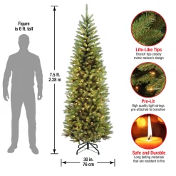National Tree Company 7.5 ft. Pre-Lit Kingswood Fir Pencil Tree with Clear Lights