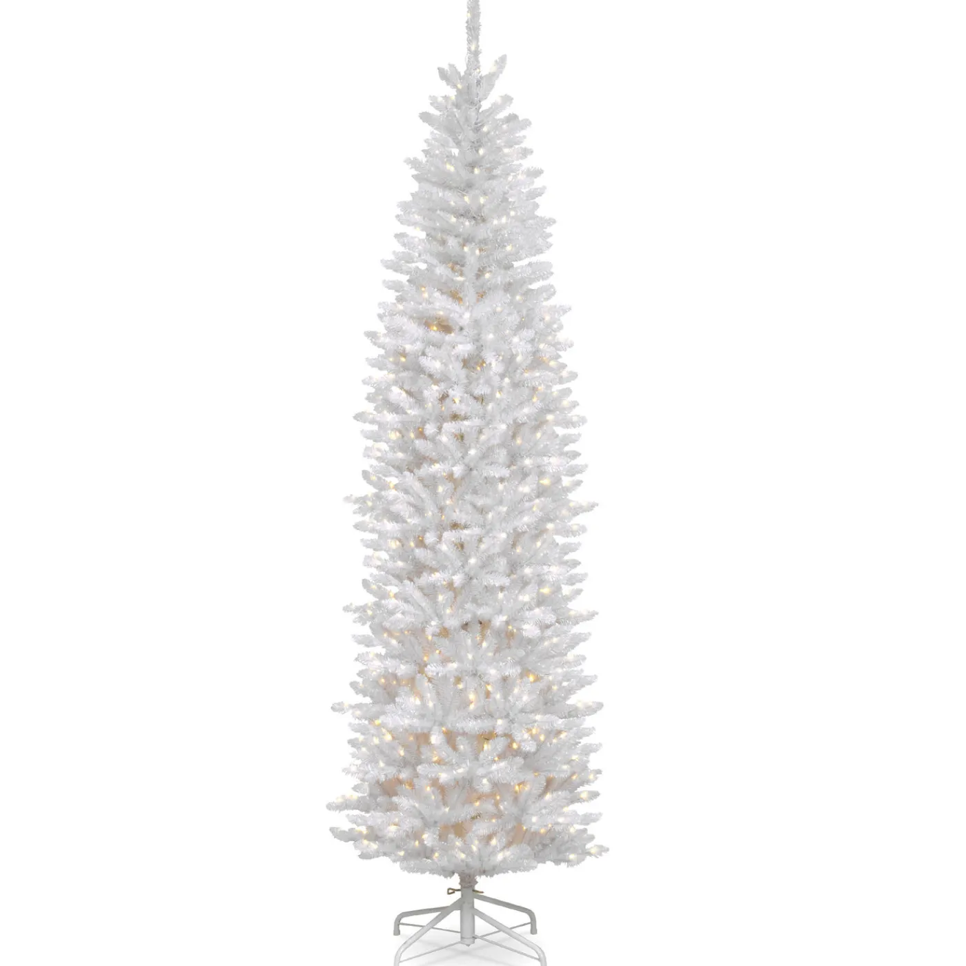 National Tree Company 7.5 ft. Pre-Lit Kingswood Fir White Pencil Tree with Clear Lights