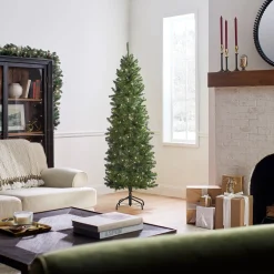 National Tree Company 6.5 ft. Pre-Lit Kingswood Fir Pencil Tree with Clear Lights