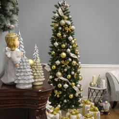 National Tree Company 9 ft. Pre-Lit Kingswood Fir Pencil Tree with Clear Lights