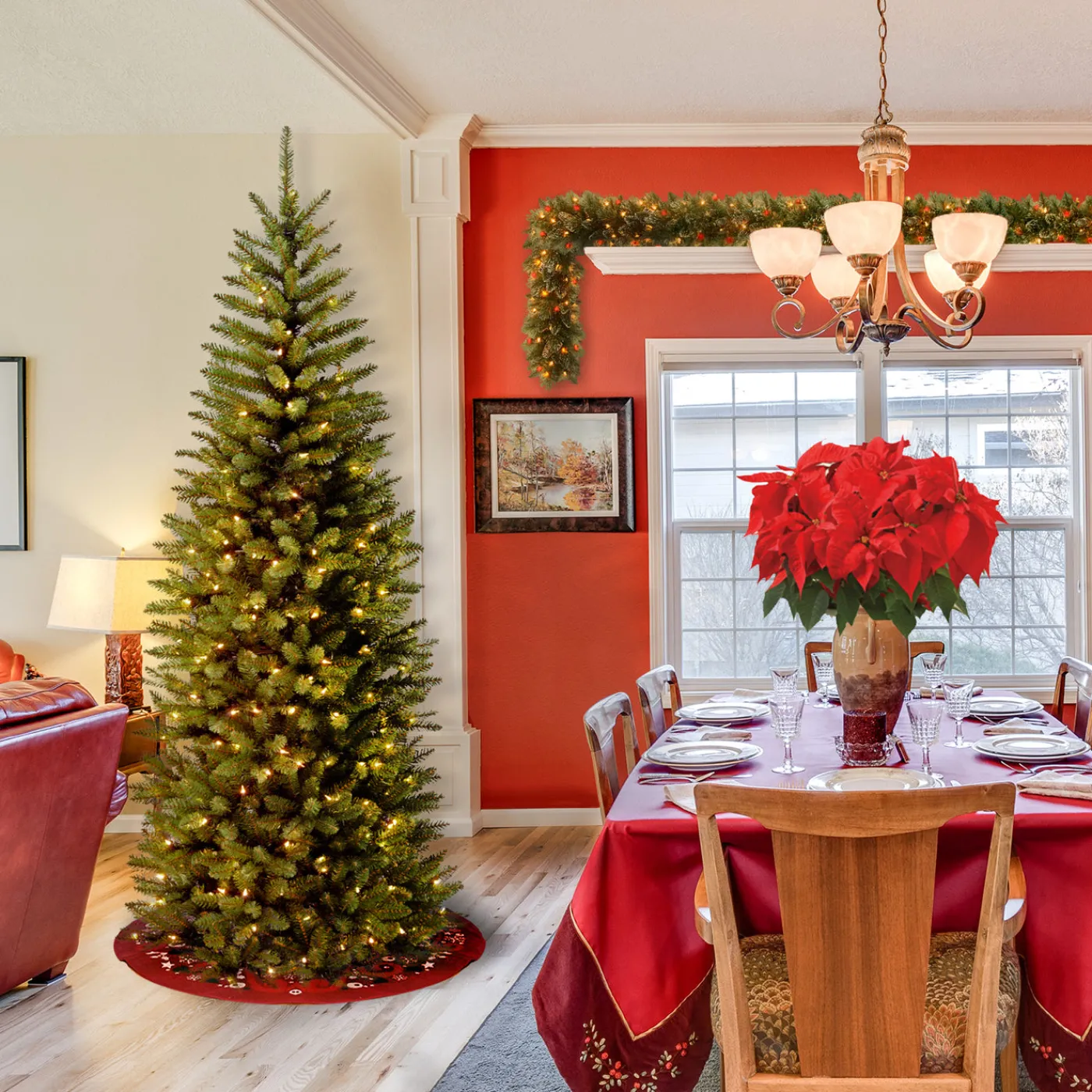 National Tree Company 6 ft. Pre-Lit Kingswood Fir Pencil Tree with Clear Lights