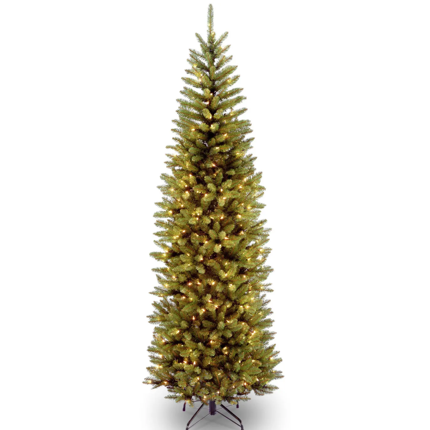 National Tree Company 7 ft. Pre-Lit Kingswood Fir Pencil Tree with Power Connect Dual Color LED Lights