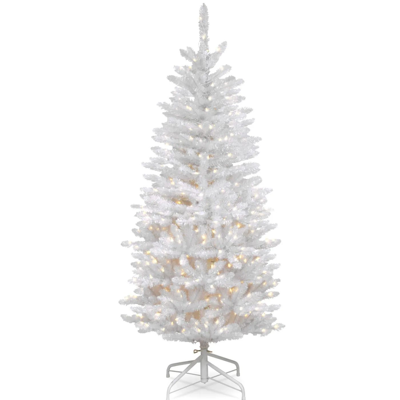 National Tree Company 4.5 ft. Pre-Lit Kingswood Fir White Pencil Tree with Clear Lights