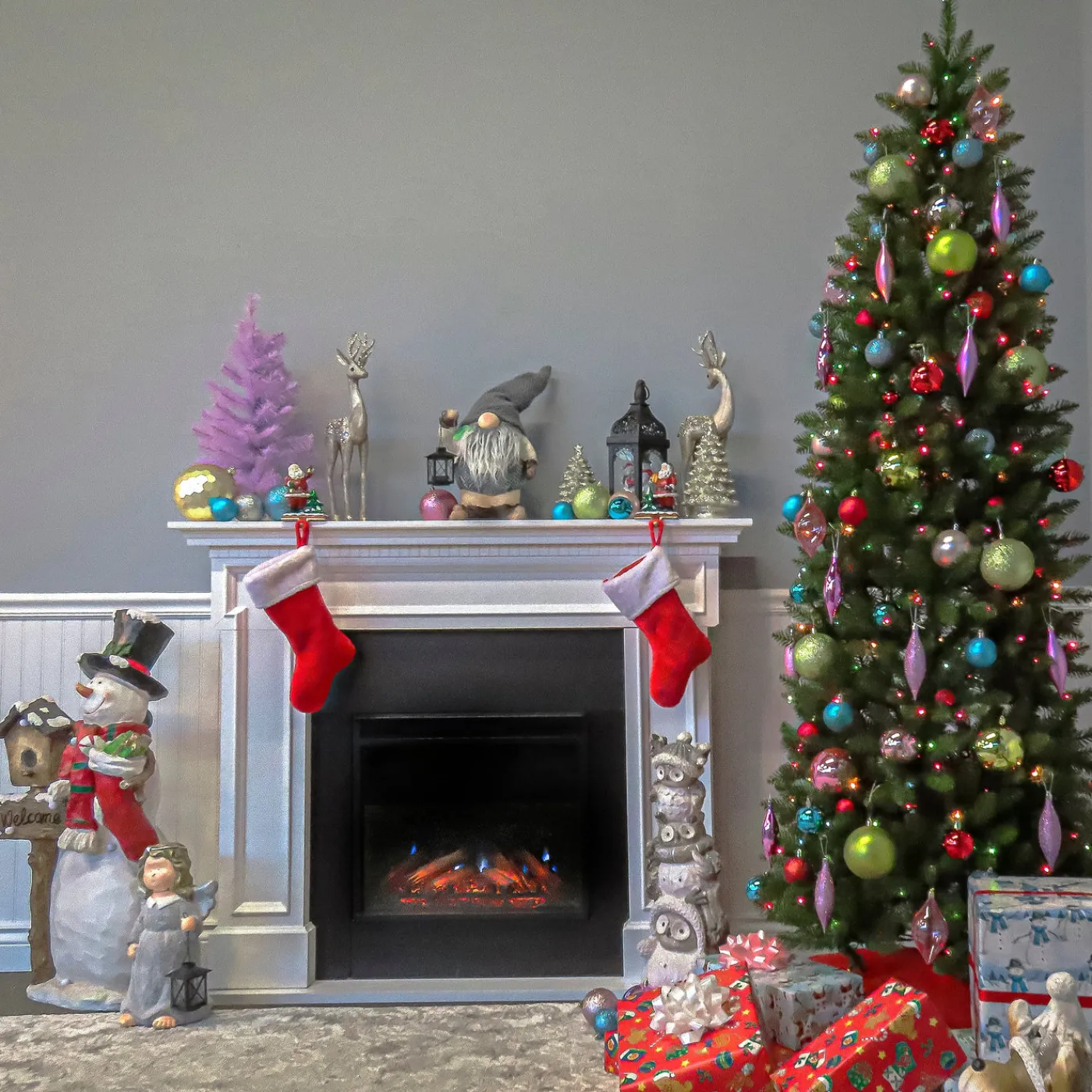 National Tree Company 7 ft. Pre-Lit Kingswood Fir Pencil Tree with Multicolor Lights