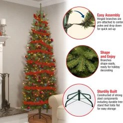 National Tree Company 7.5 ft. Pre-Lit Kingswood Fir Pencil Tree with Multicolor Lights