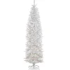 National Tree Company 9 ft. Pre-Lit Kingswood Fir White Pencil Tree with Clear Lights