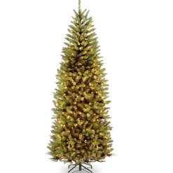 National Tree Company 7.5 ft. Pre-Lit Kingswood Fir Slim Tree with PowerConnect Dual Color LED Lights