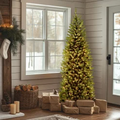 National Tree Company 7.5 ft. Pre-Lit Kingswood Fir Slim Tree with PowerConnect Dual Color LED Lights