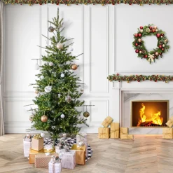 National Tree Company 10 ft. Pre-Lit Lark Pine Feel Real Medium Tree with Warm White LED Rice Lights