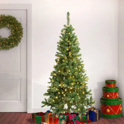 National Tree Company 6 ft. Pre-Lit Linden Spruce Tree with Warm White LED Lights