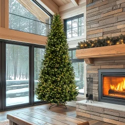 National Tree Company 10 ft. Pre-Lit Natural Fraser Slim Fir Tree with Clear Lights