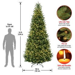 National Tree Company 10 ft. Pre-Lit Natural Fraser Slim Fir Tree with Clear Lights