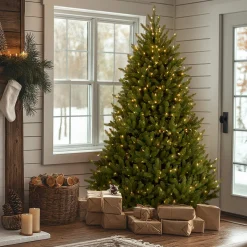 National Tree Company 7.5 ft. Pre-Lit Natural Fraser Medium Fir Tree with Clear Lights
