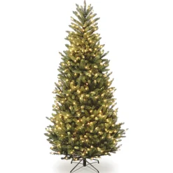 National Tree Company 9 ft. Pre-Lit Natural Fraser Fir Slim Tree with Clear Lights