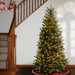 National Tree Company 9 ft. Pre-Lit Natural Fraser Fir Slim Tree with Clear Lights