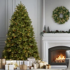 National Tree Company 8 ft. Pre-Lit Newberry Spruce Tree with PowerConnect Dual Color LED Lights