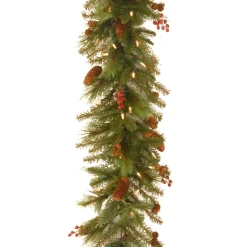 National Tree Company 6 ft. Pre-Lit Noelle Garland with Warm White LED Lights