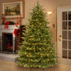 National Tree Company 9 ft. Pre-Lit Nordic Spruce Medium Tree with Clear Lights