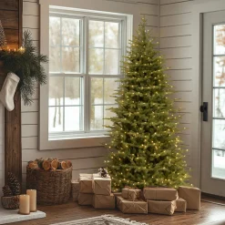 National Tree Company 6.5 ft. Pre-Lit Nordic Spruce Slim Tree with Clear Lights