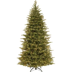 National Tree Company 7.5 ft. Pre-Lit Nordic Spruce Slim Tree with Clear Lights