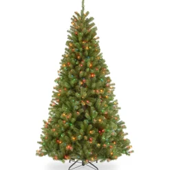 National Tree Company 6.5 ft. Pre-Lit North Valley Spruce Tree with Multicolor Lights