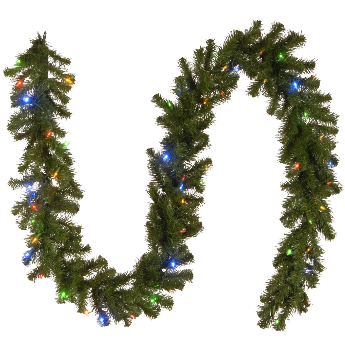 National Tree Company 9 ft. Pre-Lit North Valley Spruce Garland with Dual Color LED Lights
