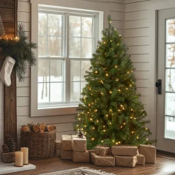 National Tree Company 5 ft. Pre-Lit North Valley Spruce Tree with Clear Lights