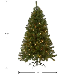 National Tree Company 5 ft. Pre-Lit North Valley Spruce Tree with Clear Lights