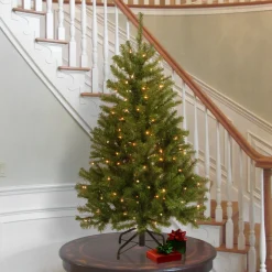 National Tree Company 4.5 ft. Pre-Lit North Valley Spruce Tree with Clear Lights