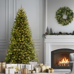 National Tree Company 6.5 ft. Pre-Lit North Valley Spruce Tree with Clear Lights