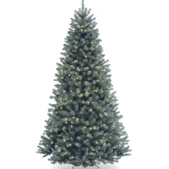 National Tree Company 7.5 ft. Pre-Lit North Valley Spruce Blue Tree with Clear Lights