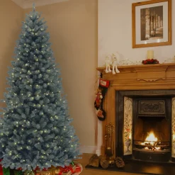 National Tree Company 7.5 ft. Pre-Lit North Valley Spruce Blue Tree with Clear Lights