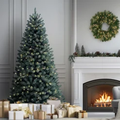 National Tree Company 6.5 ft. Pre-Lit North Valley Spruce Blue Tree with Clear Lights