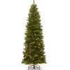 National Tree Company 7.5 ft. Pre-Lit North Valley Spruce Pencil Slim Tree with Clear Lights