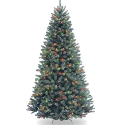 National Tree Company 7.5 ft. Pre-Lit North Valley Spruce Blue Tree with Multicolor Lights