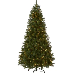 National Tree Company 7.5 ft. Pre-Lit North Valley Spruce Tree with PowerConnect Dual Color LED Lights